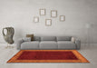 Machine Washable Abstract Orange Modern Area Rugs in a Living Room, wshabs4970org