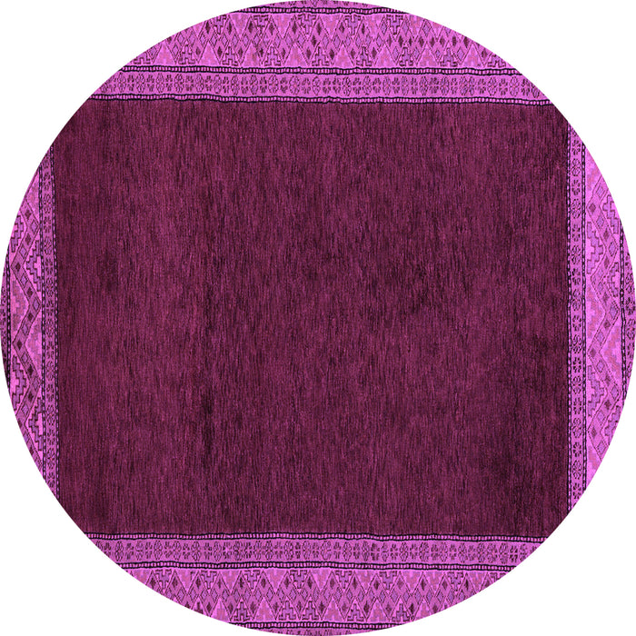 Round Machine Washable Abstract Purple Modern Area Rugs, wshabs4970pur
