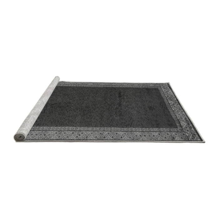 Sideview of Machine Washable Abstract Gray Modern Rug, wshabs4970gry
