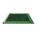 Sideview of Machine Washable Abstract Emerald Green Modern Area Rugs, wshabs4970emgrn