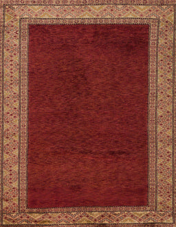 Machine Washable Abstract Red Rug, wshabs4970