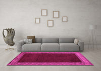 Machine Washable Abstract Pink Modern Rug, wshabs4970pnk