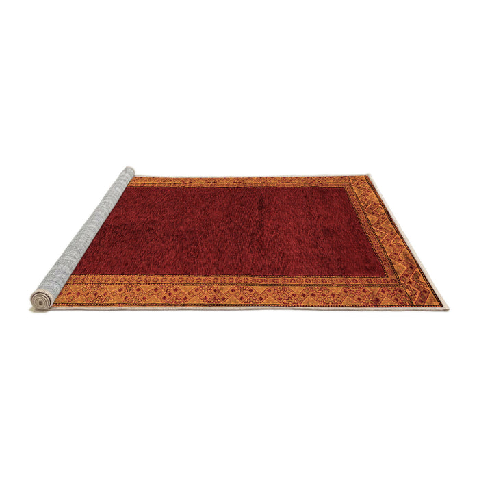 Sideview of Machine Washable Abstract Orange Modern Area Rugs, wshabs4970org