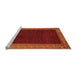 Sideview of Machine Washable Abstract Orange Modern Area Rugs, wshabs4970org