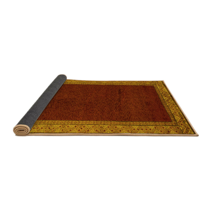 Sideview of Abstract Yellow Modern Rug, abs4970yw