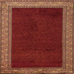 Square Machine Washable Abstract Red Rug, wshabs4970