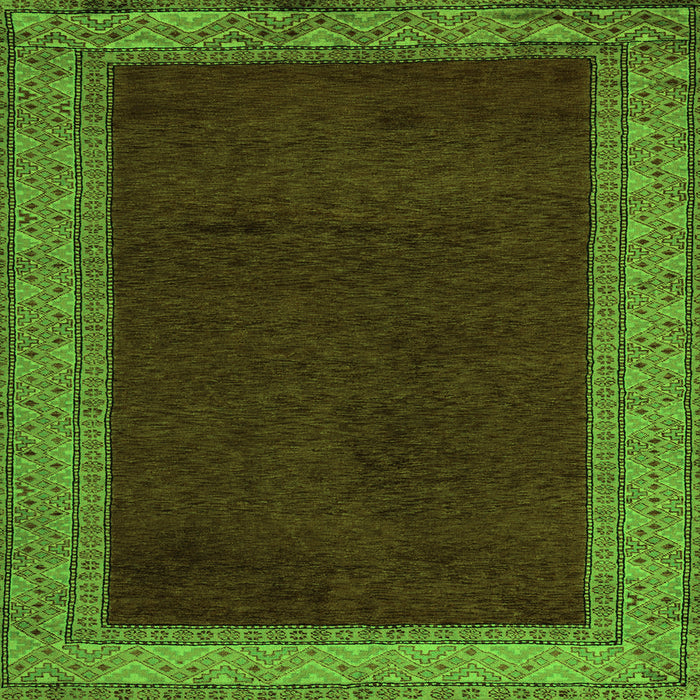 Square Abstract Green Modern Rug, abs4970grn