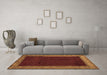 Machine Washable Abstract Brown Modern Rug in a Living Room,, wshabs4970brn