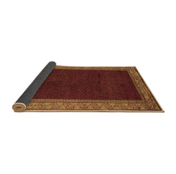 Sideview of Abstract Brown Modern Rug, abs4970brn