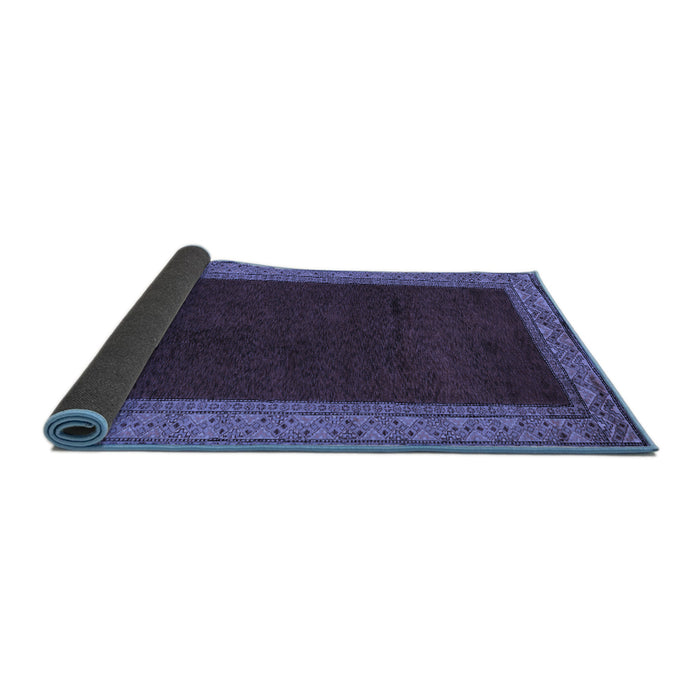 Sideview of Abstract Blue Modern Rug, abs4970blu
