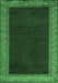 Machine Washable Abstract Emerald Green Modern Area Rugs, wshabs4970emgrn