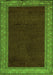 Machine Washable Abstract Green Modern Area Rugs, wshabs4970grn