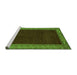 Sideview of Machine Washable Abstract Green Modern Area Rugs, wshabs4970grn