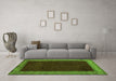 Machine Washable Abstract Green Modern Area Rugs in a Living Room,, wshabs4970grn