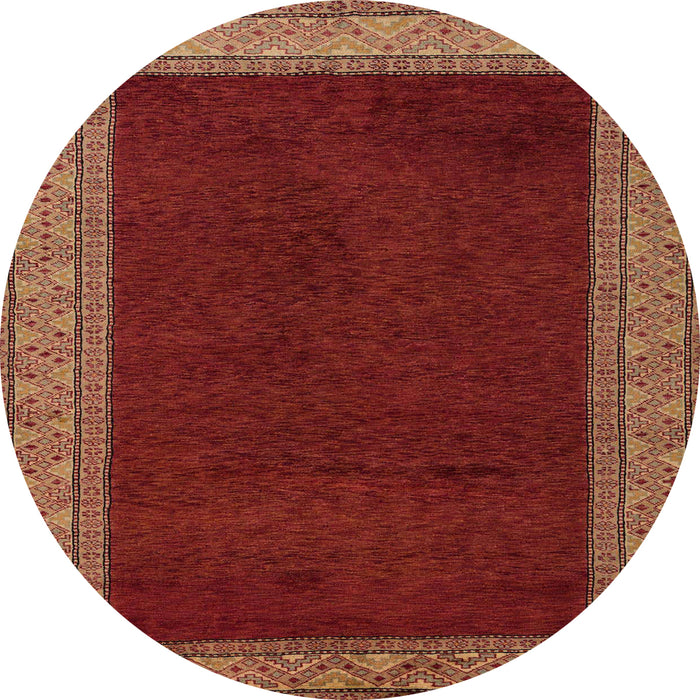 Round Abstract Red Modern Rug, abs4970