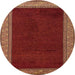 Round Abstract Red Modern Rug, abs4970