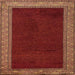 Square Abstract Red Modern Rug, abs4970