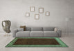 Machine Washable Abstract Turquoise Modern Area Rugs in a Living Room,, wshabs4970turq