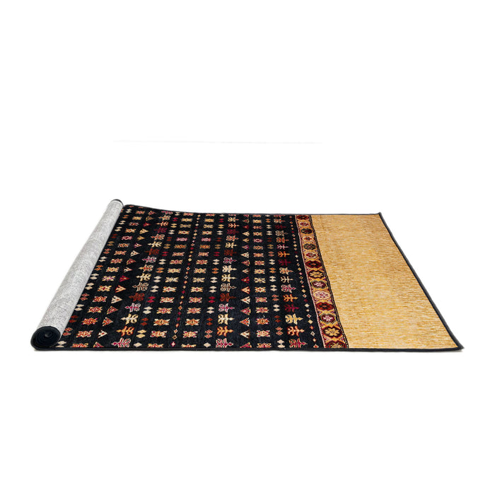 Sideview of Machine Washable Abstract Orange Rug, wshabs4971