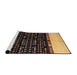 Sideview of Machine Washable Abstract Orange Rug, wshabs4971