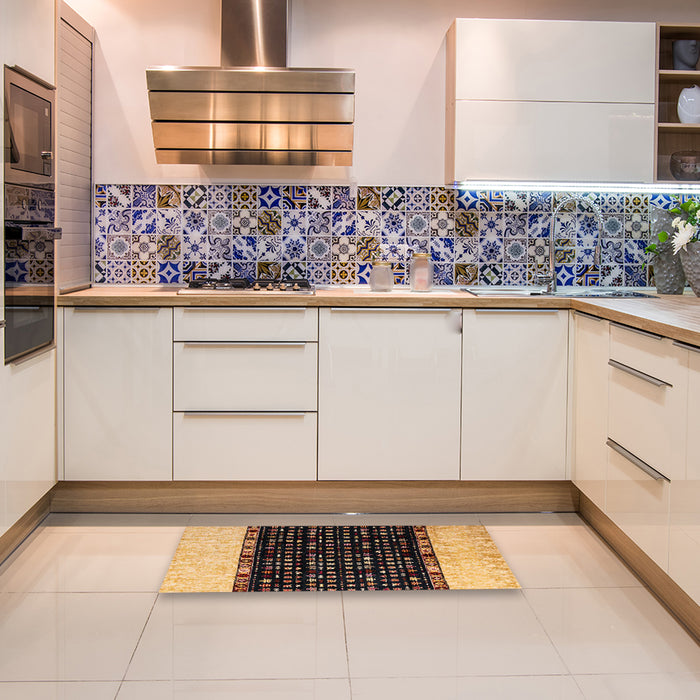 Abstract Orange Modern Rug in a Kitchen, abs4971