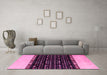 Machine Washable Abstract Pink Modern Rug in a Living Room, wshabs4971pnk