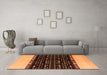 Machine Washable Abstract Orange Modern Area Rugs in a Living Room, wshabs4971org