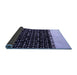 Sideview of Abstract Blue Modern Rug, abs4971blu