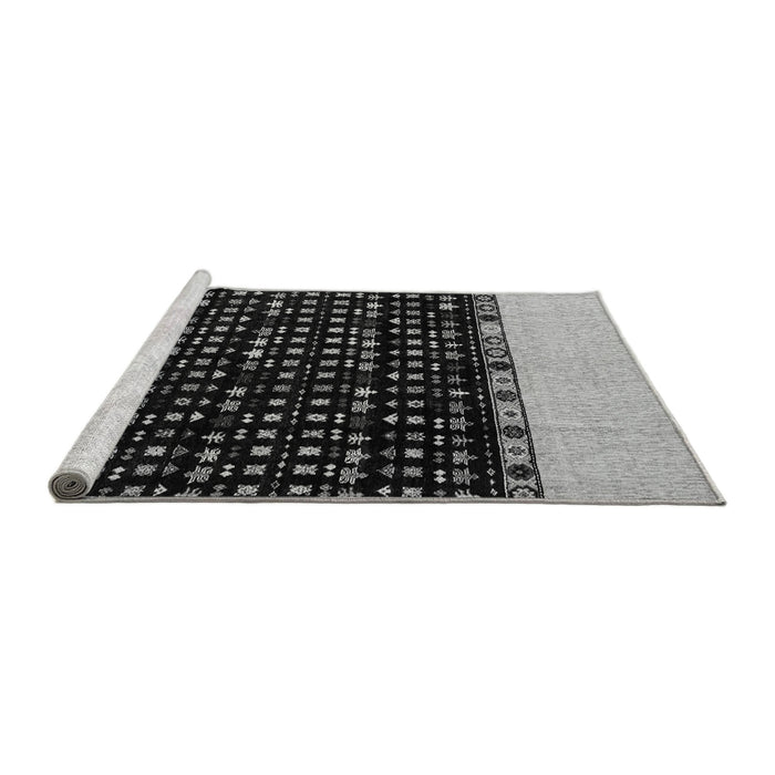 Sideview of Machine Washable Abstract Gray Modern Rug, wshabs4971gry
