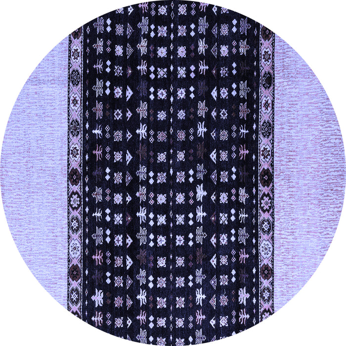 Round Abstract Blue Modern Rug, abs4971blu