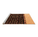 Sideview of Machine Washable Abstract Orange Modern Area Rugs, wshabs4971org