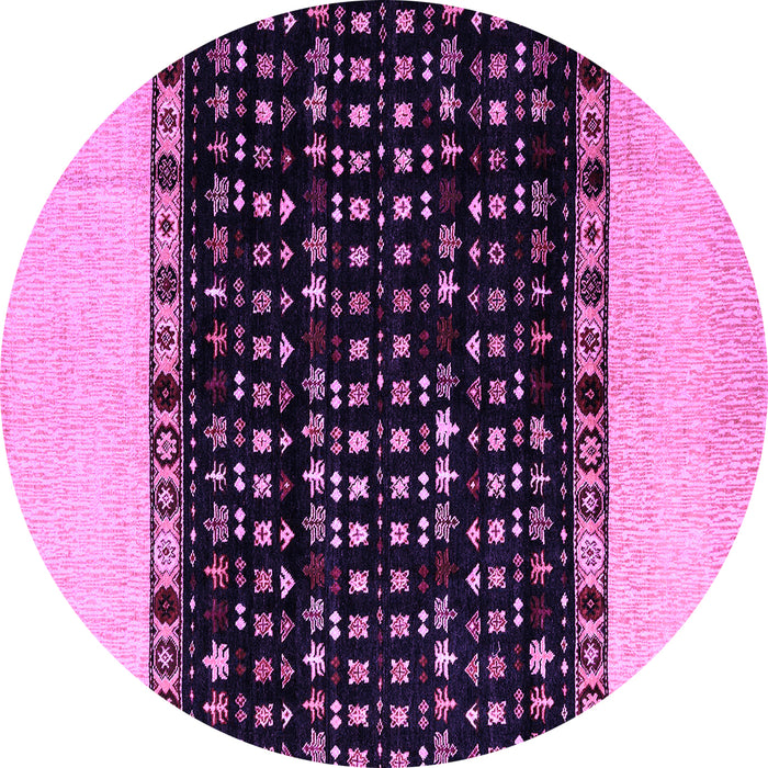 Round Machine Washable Abstract Purple Modern Area Rugs, wshabs4971pur