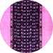 Round Machine Washable Abstract Purple Modern Area Rugs, wshabs4971pur