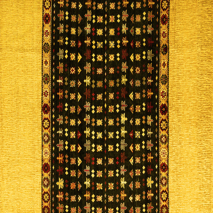 Square Machine Washable Abstract Yellow Modern Rug, wshabs4971yw