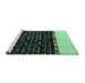 Sideview of Machine Washable Abstract Turquoise Modern Area Rugs, wshabs4971turq