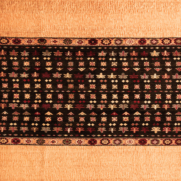 Square Abstract Orange Modern Rug, abs4971org