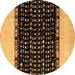 Round Abstract Brown Modern Rug, abs4971brn