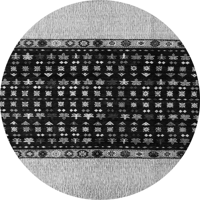 Round Abstract Gray Modern Rug, abs4971gry