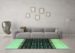 Machine Washable Abstract Turquoise Modern Area Rugs in a Living Room,, wshabs4971turq