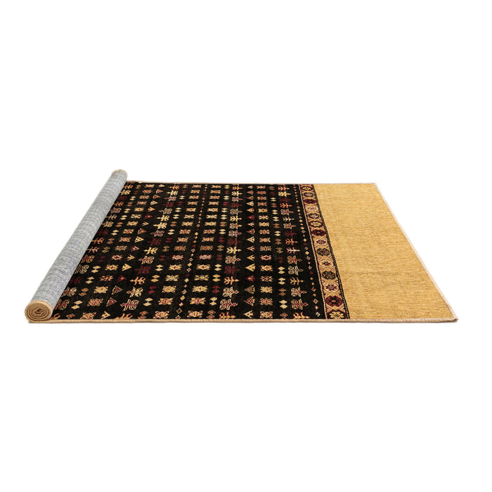 Sideview of Machine Washable Abstract Brown Modern Rug, wshabs4971brn