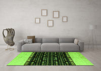 Machine Washable Abstract Green Modern Rug, wshabs4971grn