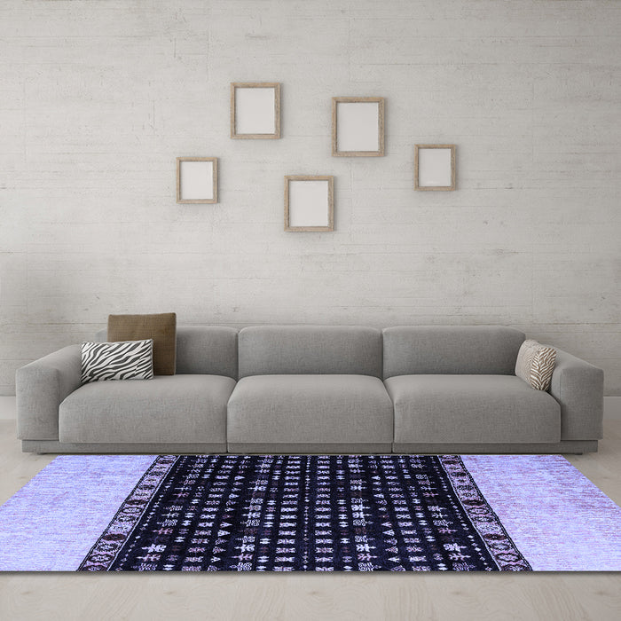 Machine Washable Abstract Blue Modern Rug in a Living Room, wshabs4971blu
