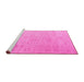 Sideview of Machine Washable Solid Pink Modern Rug, wshabs4972pnk