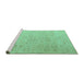 Sideview of Machine Washable Solid Turquoise Modern Area Rugs, wshabs4972turq