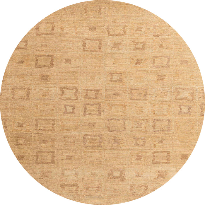 Round Abstract Orange Solid Rug, abs4972