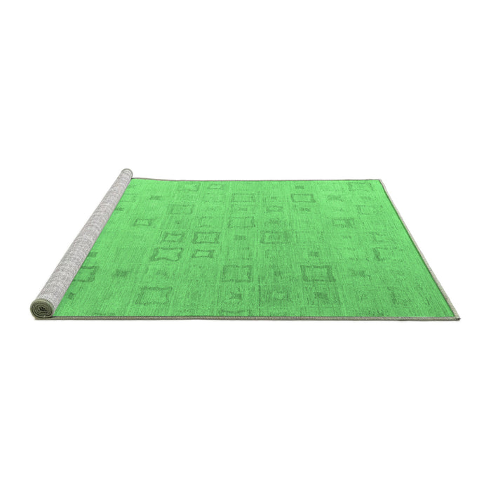 Sideview of Machine Washable Solid Emerald Green Modern Area Rugs, wshabs4972emgrn