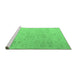 Sideview of Machine Washable Solid Emerald Green Modern Area Rugs, wshabs4972emgrn