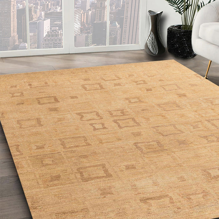 Abstract Orange Solid Rug in Family Room, abs4972