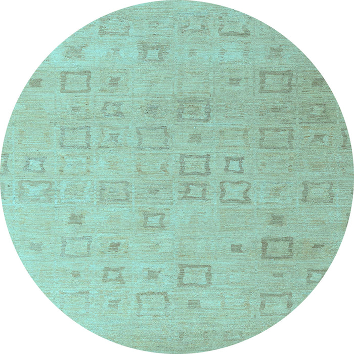 Round Solid Light Blue Modern Rug, abs4972lblu