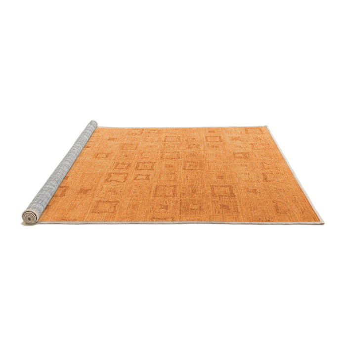 Sideview of Machine Washable Solid Orange Modern Area Rugs, wshabs4972org